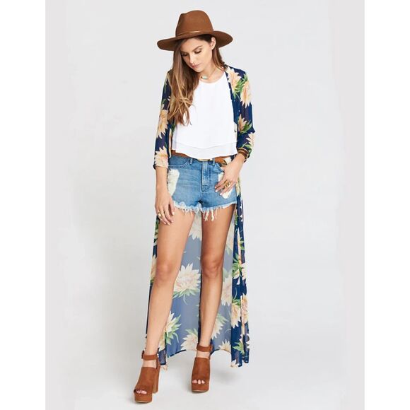 Show Me Your MuMu Karmyn Maxi Dress Cape in Sunflower Dreams Women's Size Small - Picture 3 of 11